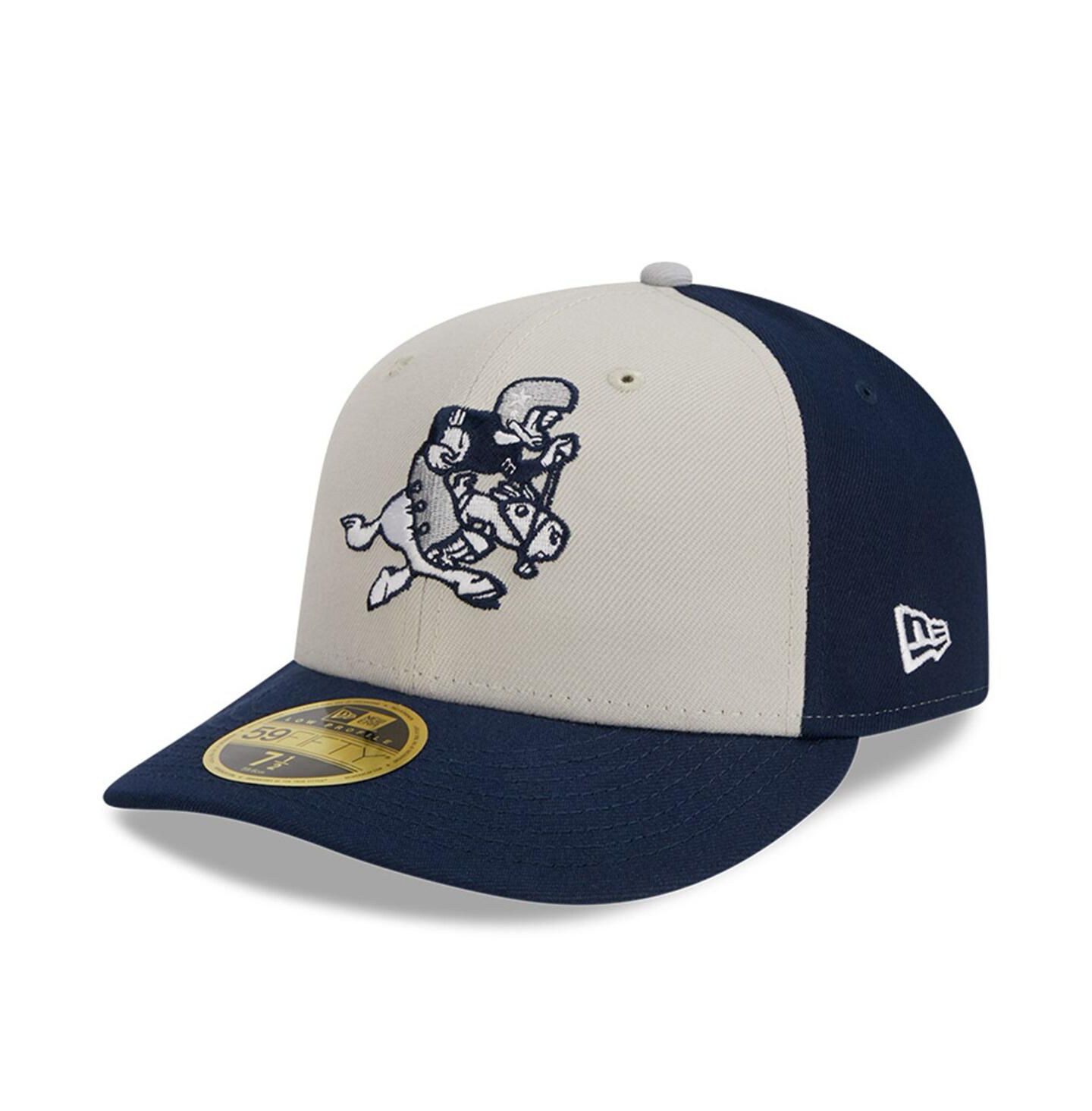 Мужская кепка New Era Cream, Navy Dallas Cowboys 2023 Sideline Historic Low Profile 59FIFTY Fitted Hat — фото 4