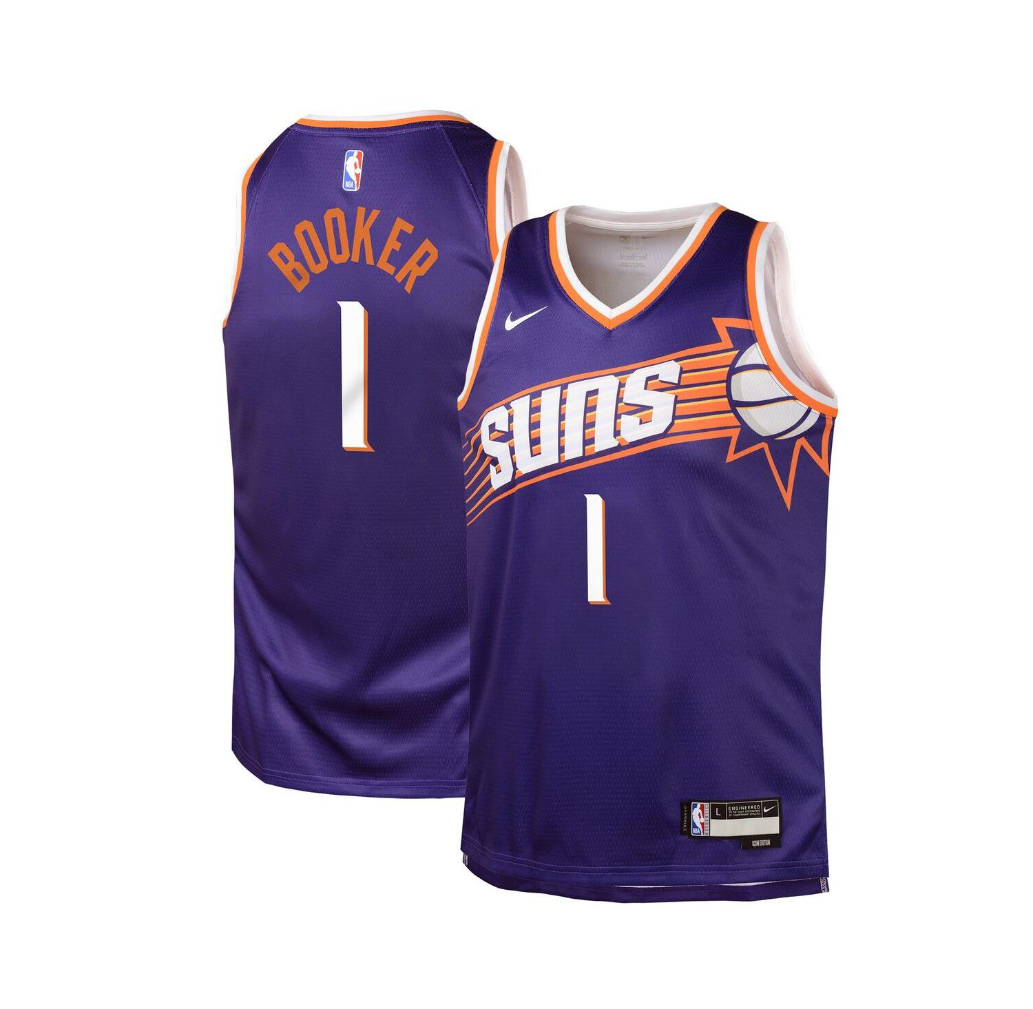 Big Boys Devin Booker Purple Phoenix Suns Swingman Jersey - Icon Edition