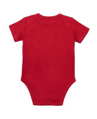 Baby Boys and Girls Scarlet, Heather Gray Nebraska Huskers 3-Pack Bodysuit, Bib and Bootie Set