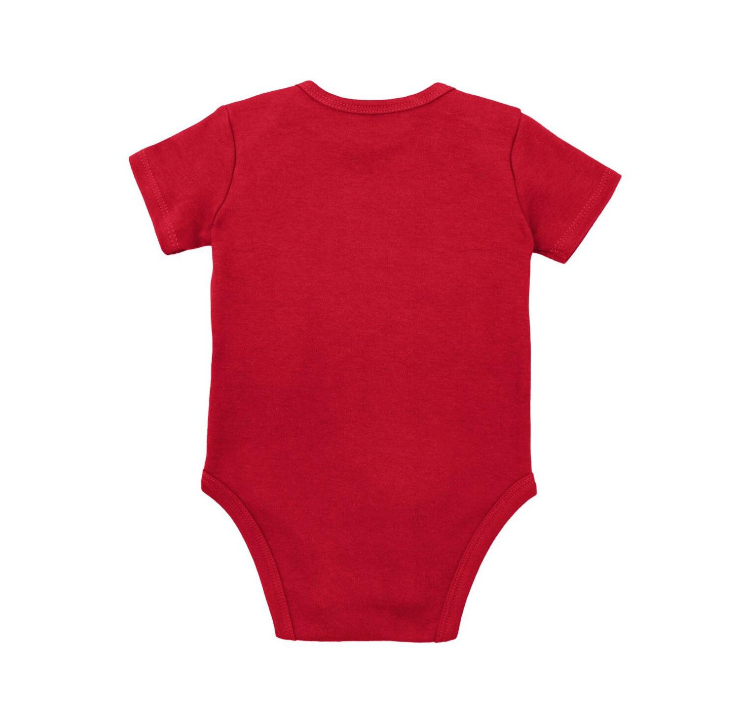 Baby Boys and Girls Scarlet, Heather Gray Nebraska Huskers 3-Pack Bodysuit, Bib and Bootie Set