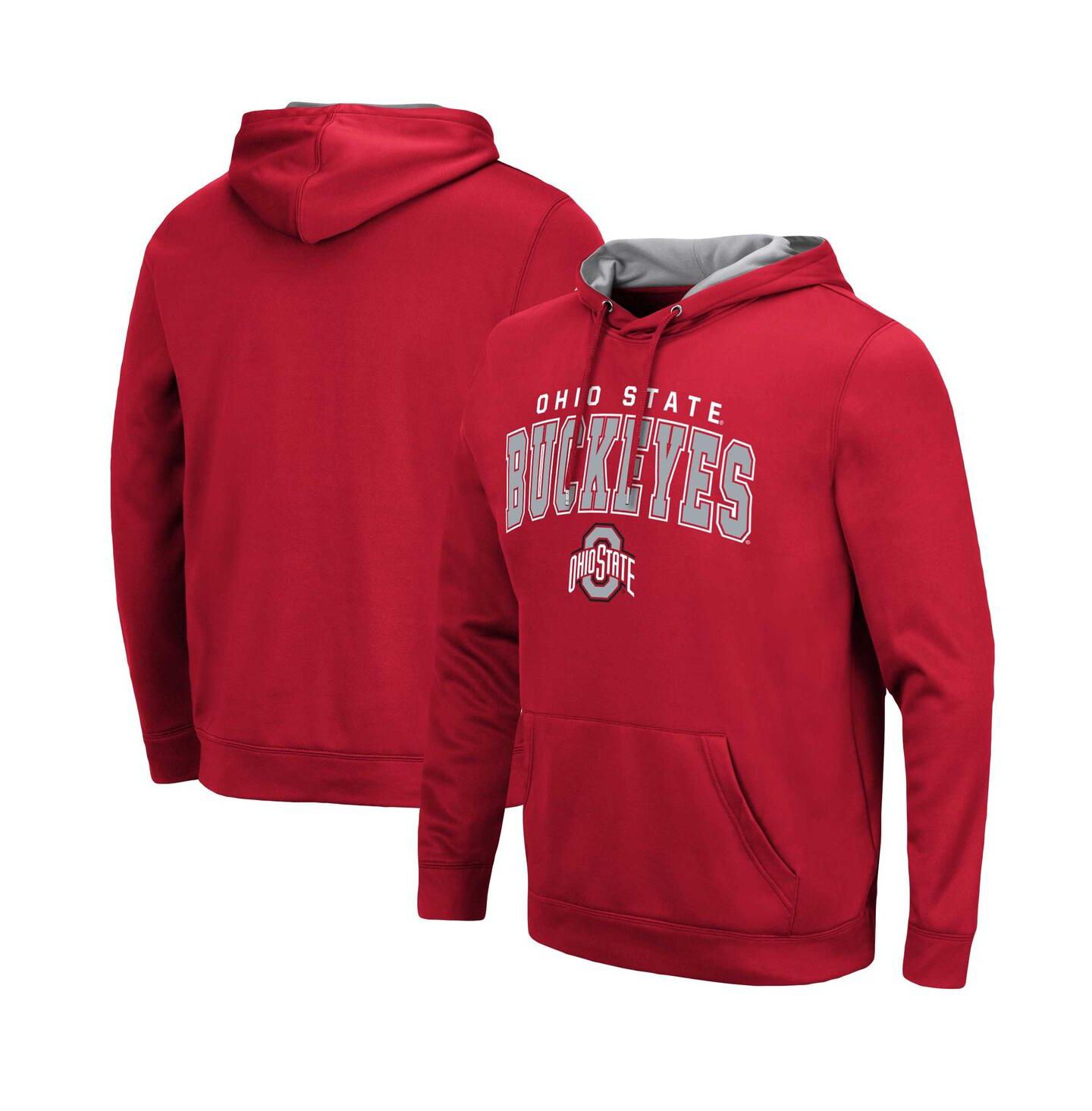 Мужское худи Colosseum Ohio State Buckeyes Resistance Pullover, цвет: Алый — фото 1