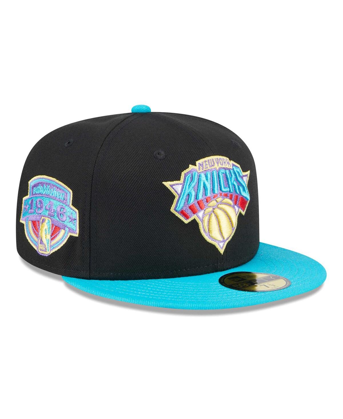 Men's New Era Turquoise New York Knicks Arcade Scheme 59FIFTY Fitted Hat - Turquoise