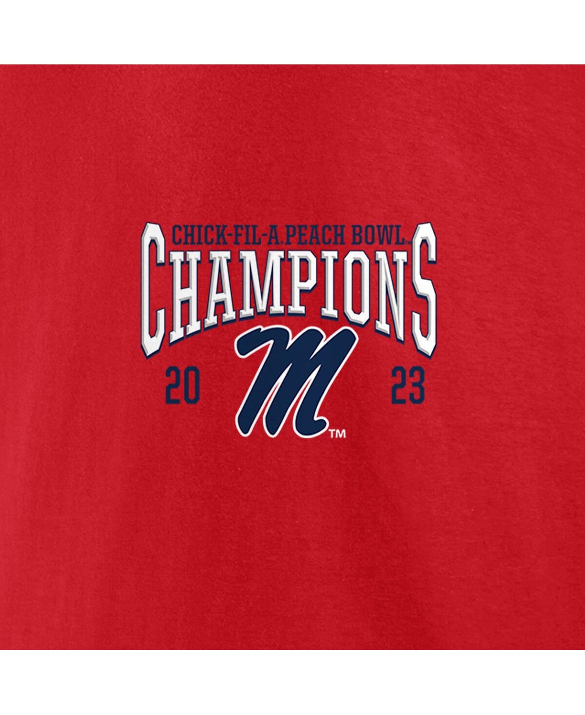 Men's FanaticsOle Miss Rebels 2023 Peach Bowl Champions Score T-shirt - Red