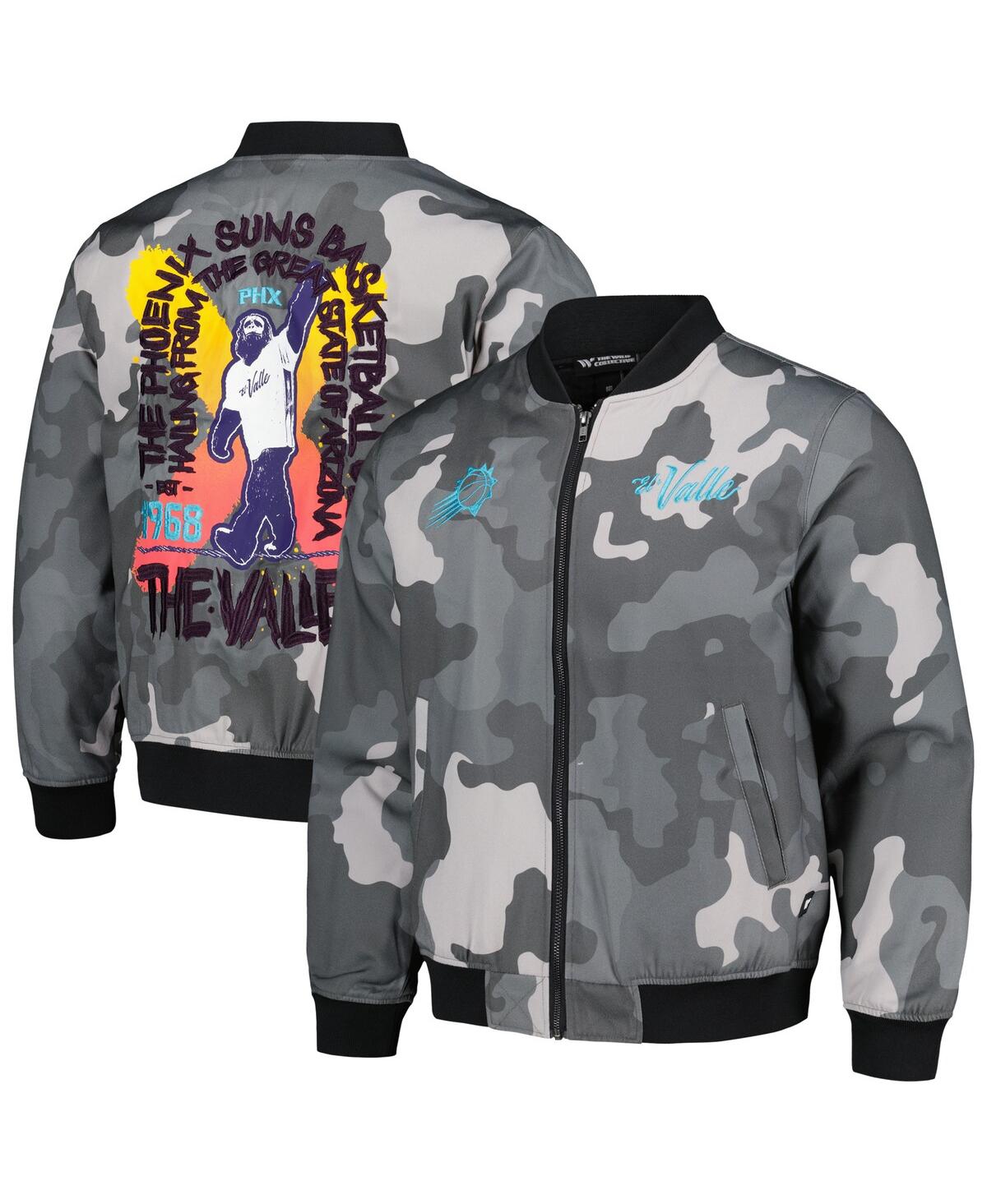 Men's and Women's The Wild Collective Gray Phoenix Suns 2023/24 City Edition Camo Bomber Full-Zip Jacket - Gray