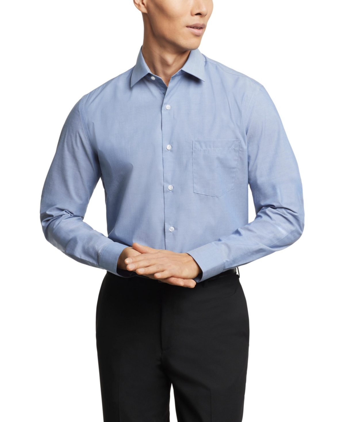 Men's Stain Shield Regular Fit Dress Shirt - Penn Blue