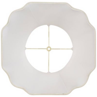 Imperial Shade Creme Medium Bell Cut Corner Lamp Shade 10" Top x 16" Bottom x 14" Slant x 13.5" High (Spider) Replacement with Harp and Finial