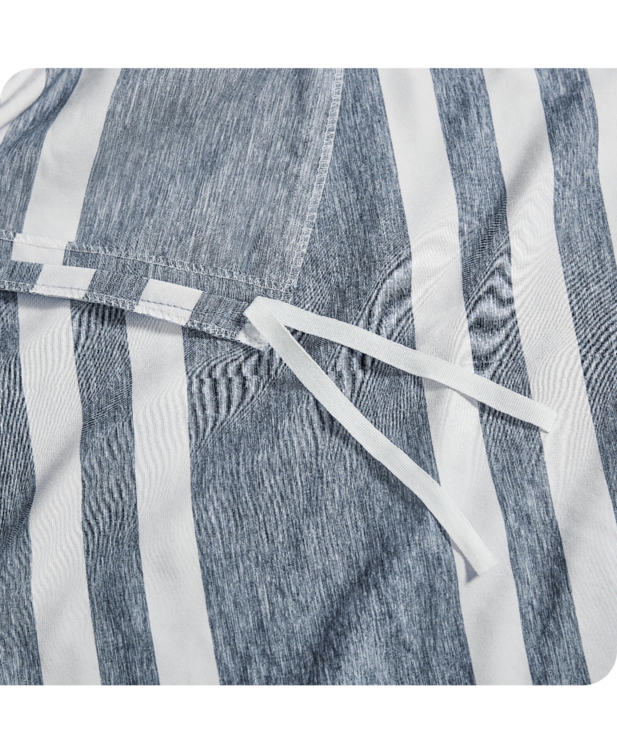 Bare Home Double Brushed Duvet Cover Set - Stripe - heather midnight blue