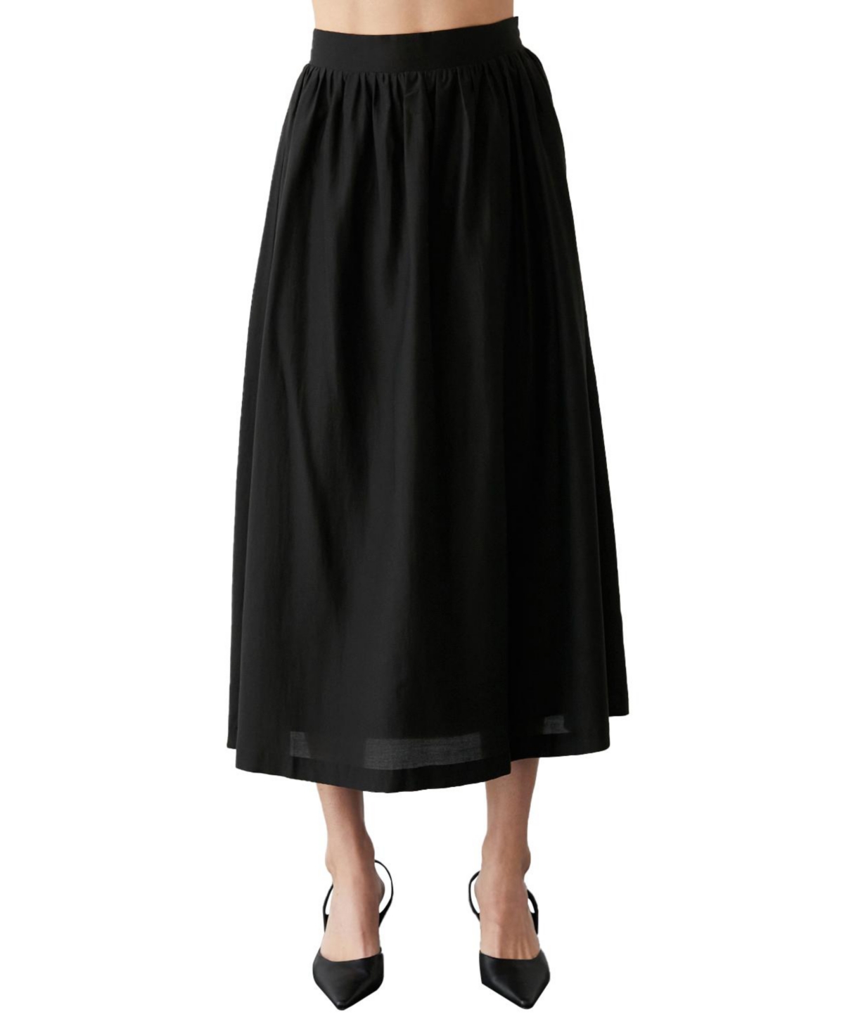 Women's Faye High Waisted Voluminous Skirt - Black