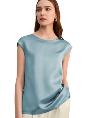 Women's Basic Cap Sleeves Silk Tee