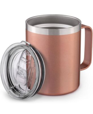 12 oz Insulated Coffee Mug with Lid - Stainless Steel Camping Mug Tumbler with Handle