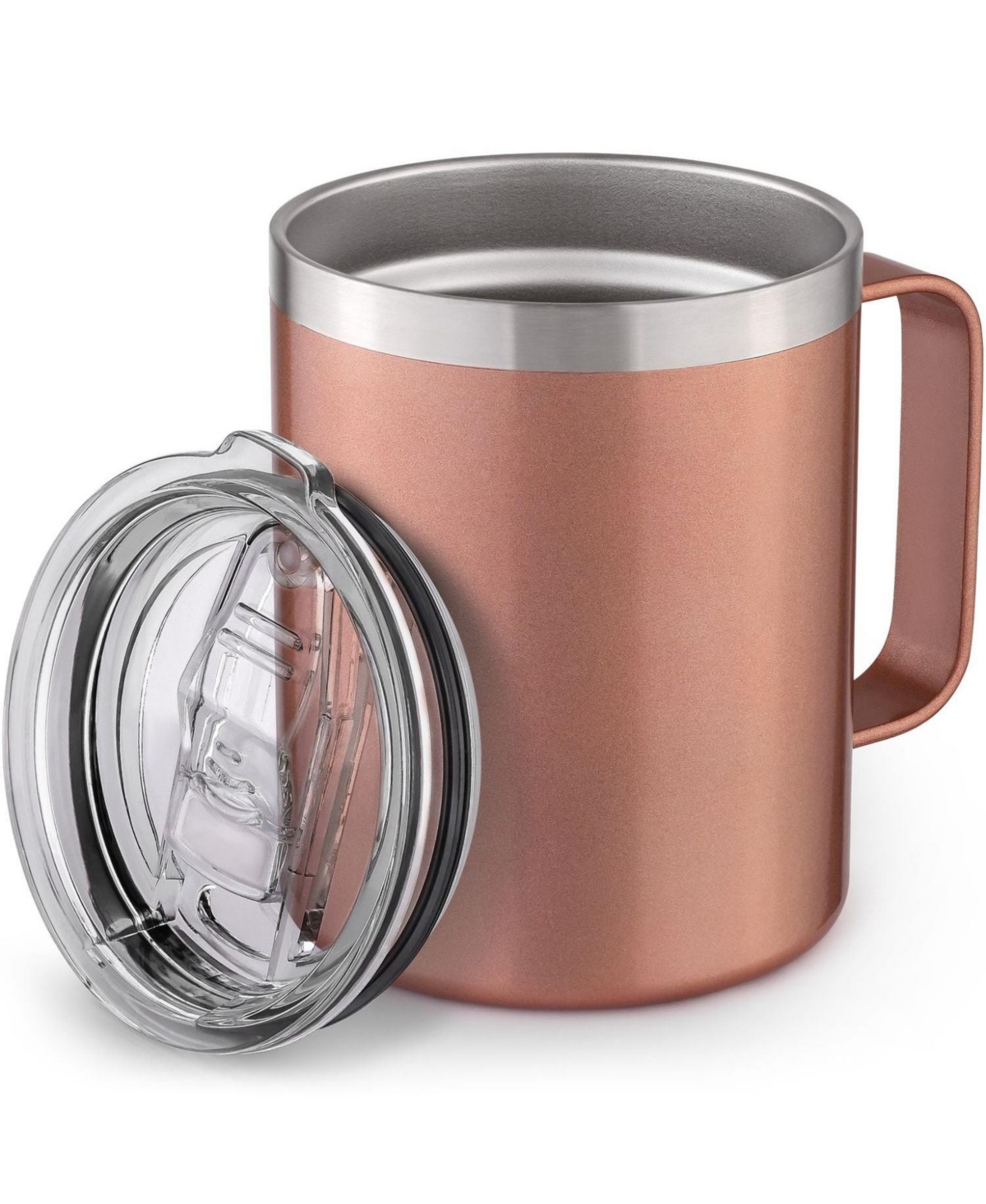 Zulay Kitchen 12 oz Insulated Coffee Mug with Lid - Stainless Steel Camping Mug Tumbler with Handle