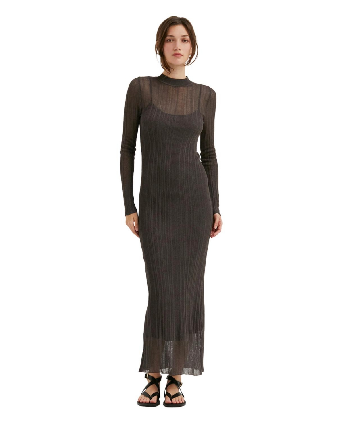 Women's Amara Two-Piece Maxi Sheer Dress - Black