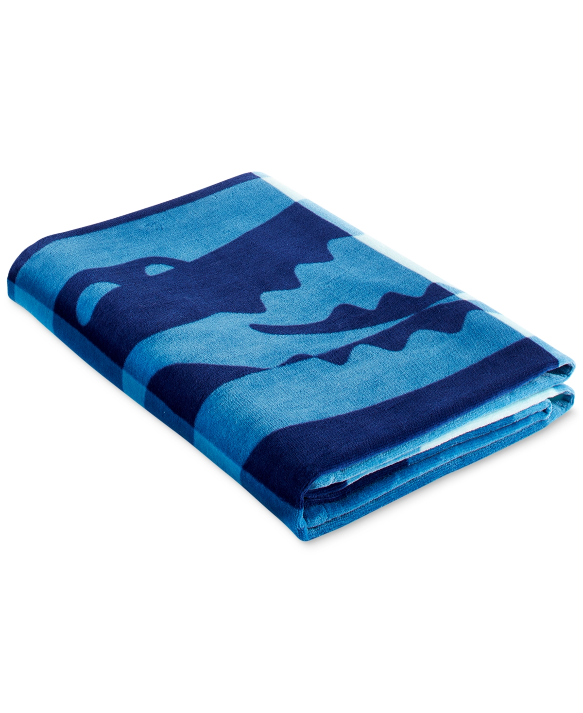Shop Lacoste Home Net Signature Croc Cotton Beach Towel In Blue