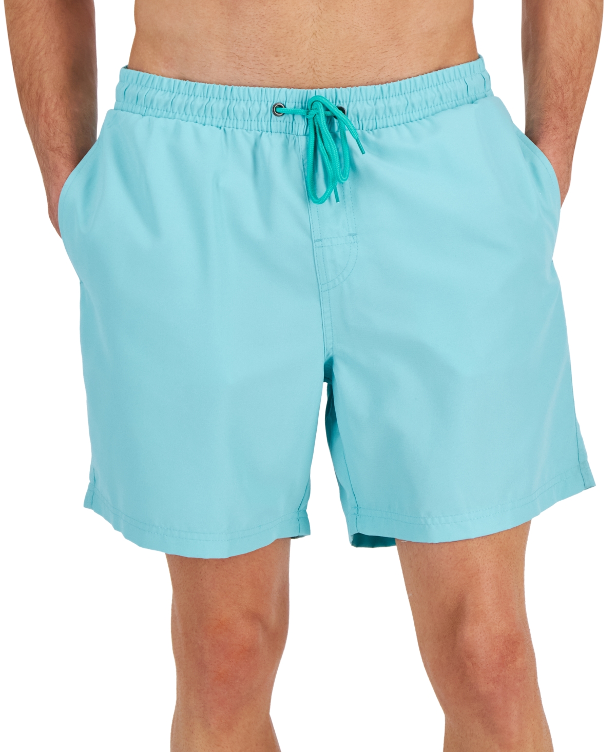 Club Room Men's Quick-dry Performance Solid 7" Swim Trunks, Created For Macy's In Aqua Reef