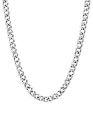 Men's Flat Curb Link 24" Chain Necklace