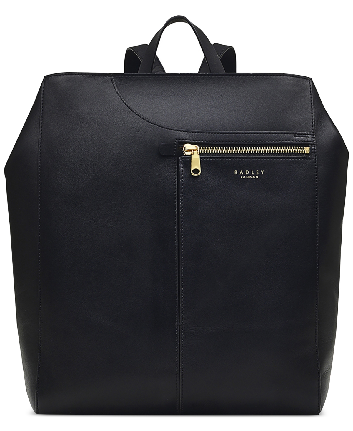 Pockets Icon Leather Backpack - Black