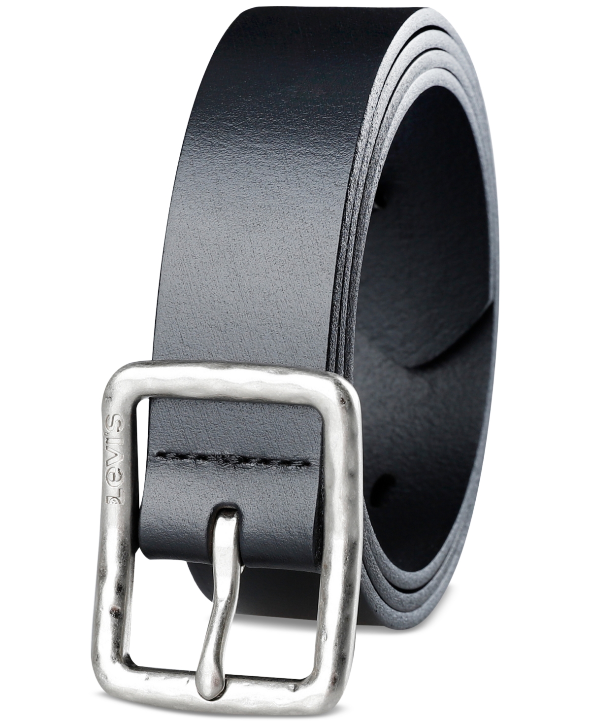 Levi's Women's Hammered Center Bar Buckle Casual Leather Belt