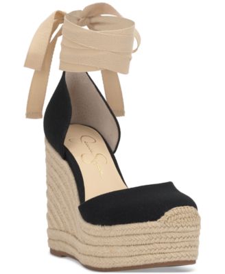 Tie fashion up espadrille platform sandals