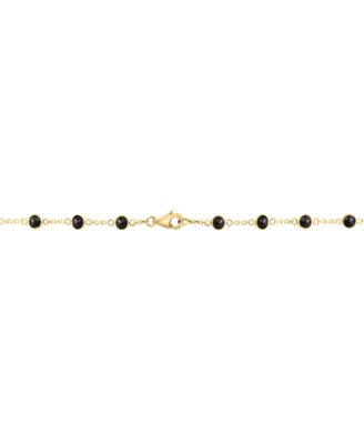 EFFY&reg; Onyx Bezel Station & Chain 18" Collar Necklace in 14k Gold