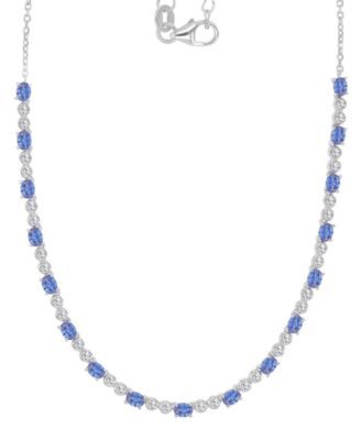 Macy's - Cubic Zirconia Oval & Round Tennis Necklace, 18" + 2" extender