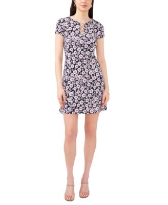 MSK Petite Floral Print Hardware Shift Dress - Macy's