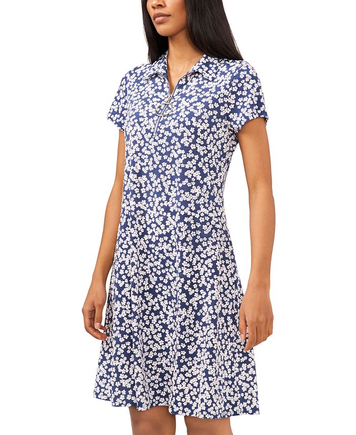 MSK Petite Collared Floral Print Shift Dress - Macy's