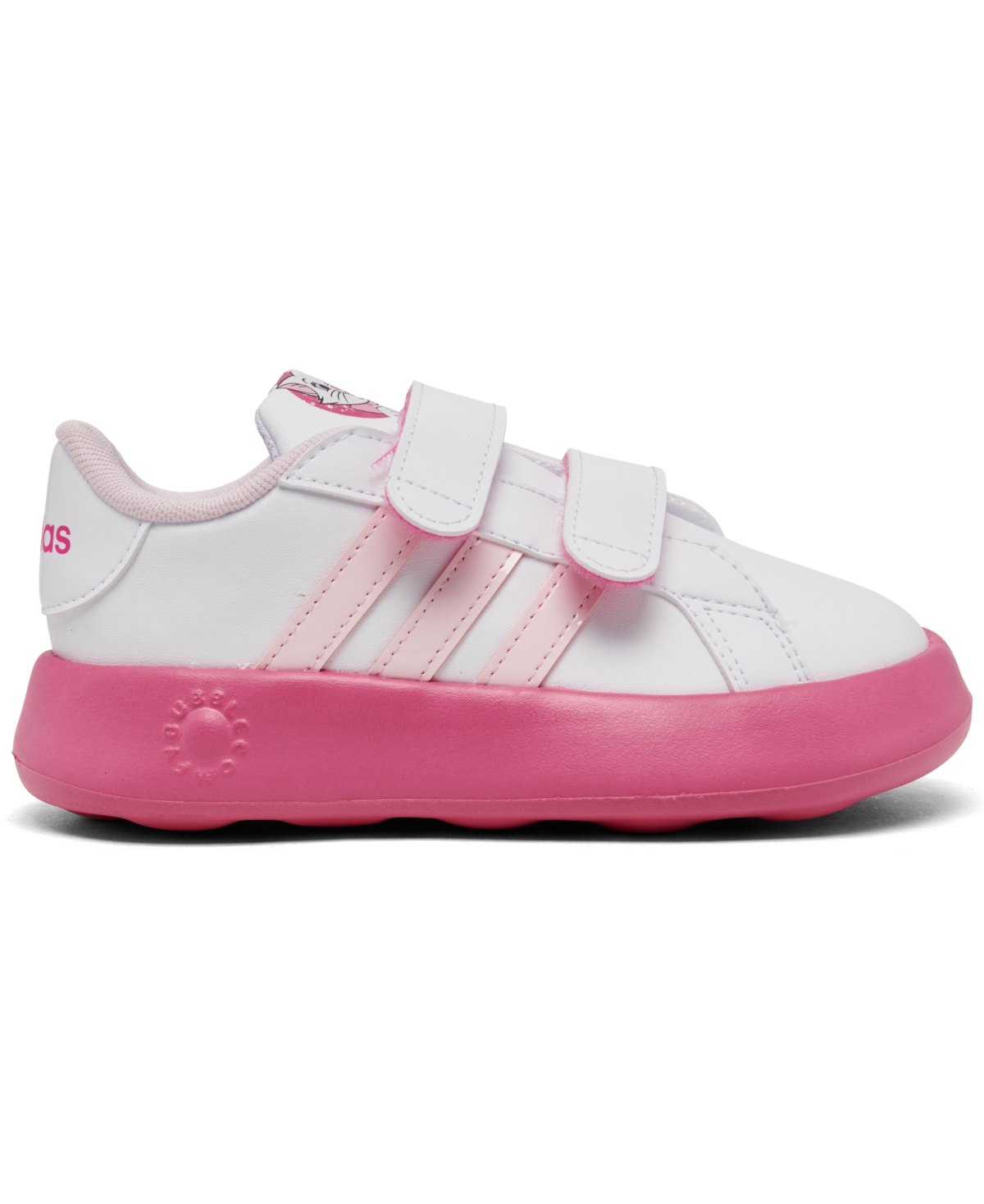Shop Adidas Originals Toddler Girls Grand Court 2.0 Disney Marie Fastening Strap Casual Sneakers From Finish Line In Cloud White,clear Pink