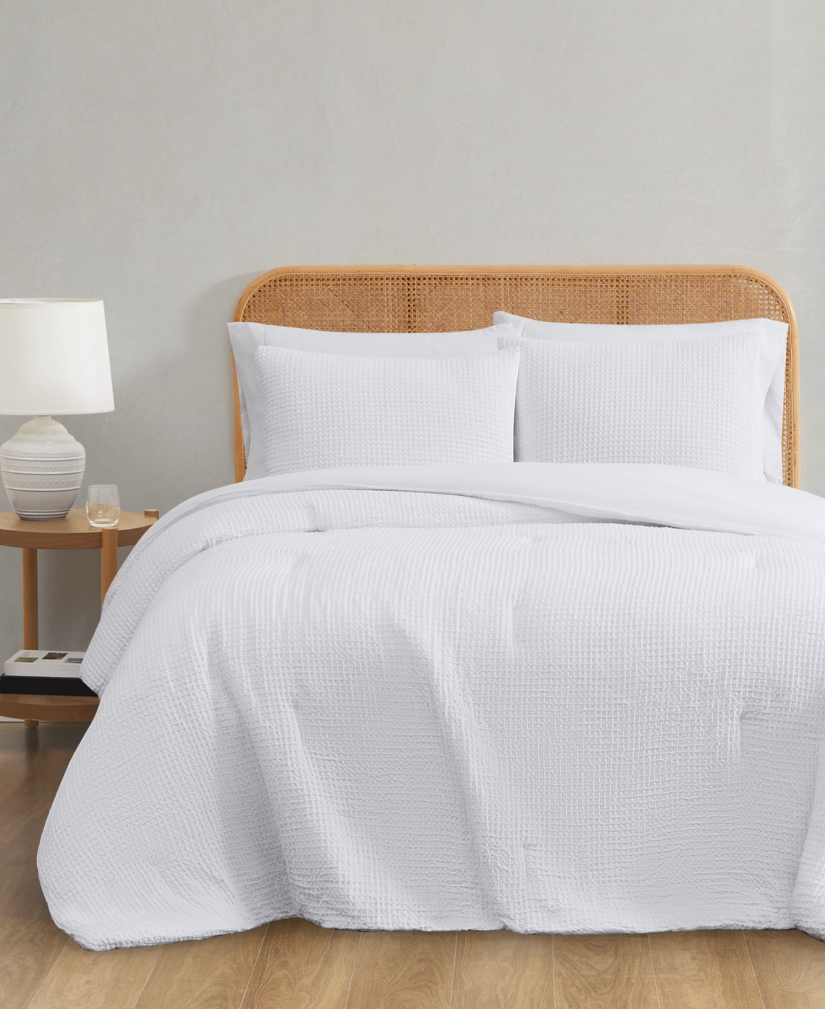 Shop Truly Soft Textured Waffle 3 Piece Comforter Set, King In White