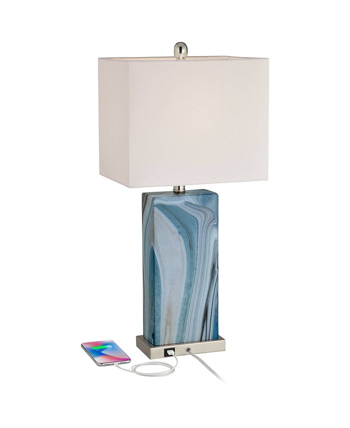 360 Lighting Connie Modern Table Lamps 25" Tall Set of 2 with USB