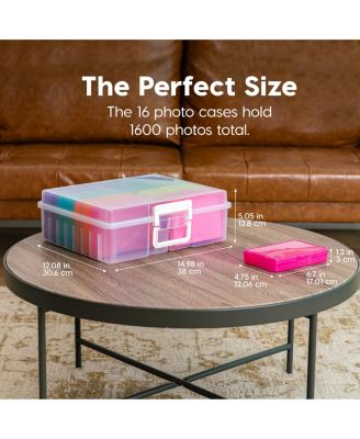 IRIS 2 Pack Extra Large 4" x 6" Photo and Embellishment Craft Keeper with 16 cases, Multicolored