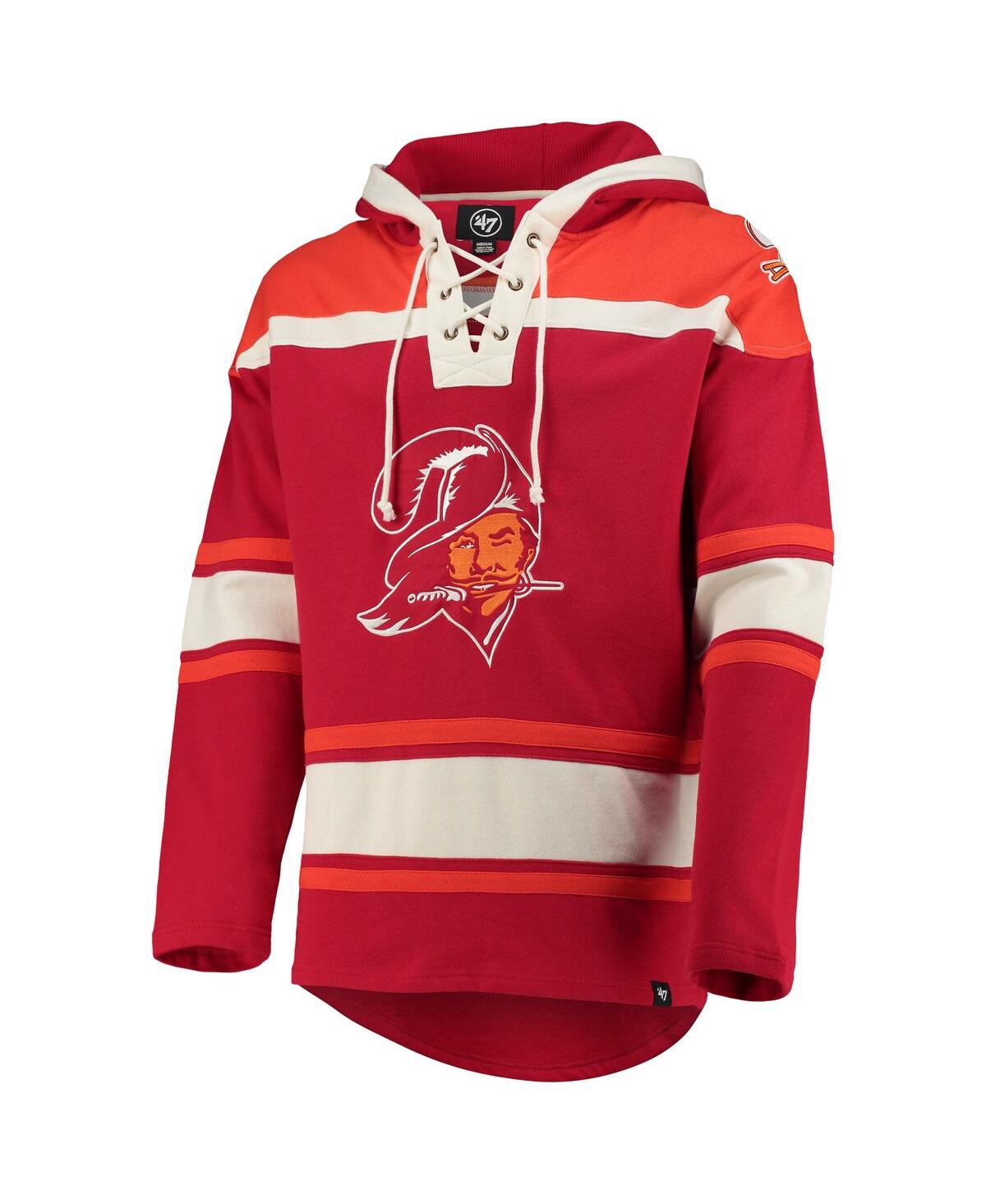 Men's '47 BrandTampa Bay Buccaneers Throwback Lacer Pullover Hoodie - Red