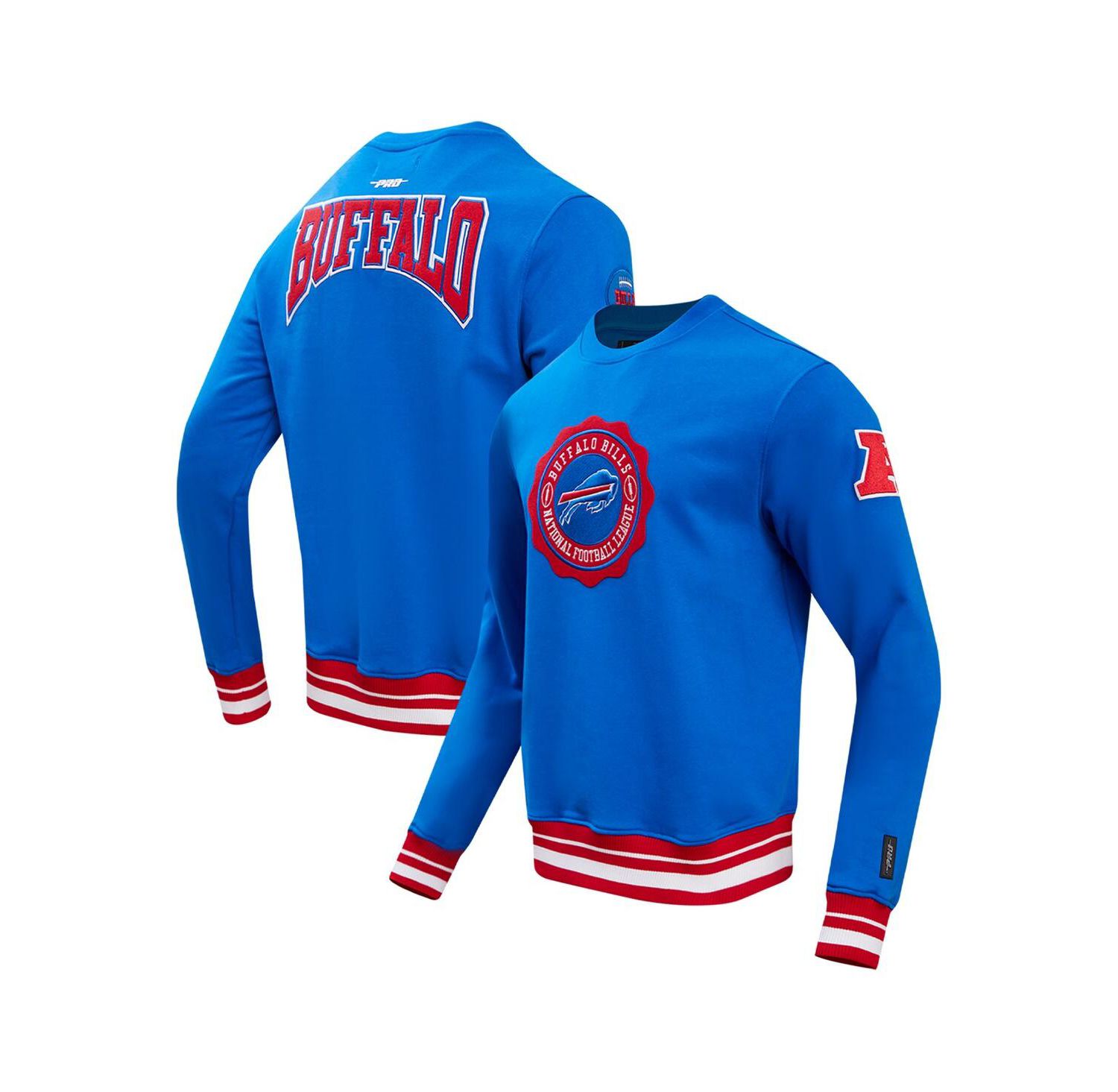 Men's Royal Buffalo Bills Crest Emblem Pullover Sweatshirt