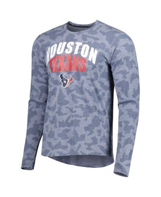 Men's Navy Houston Texans Performance Camo Long Sleeve T-shirt