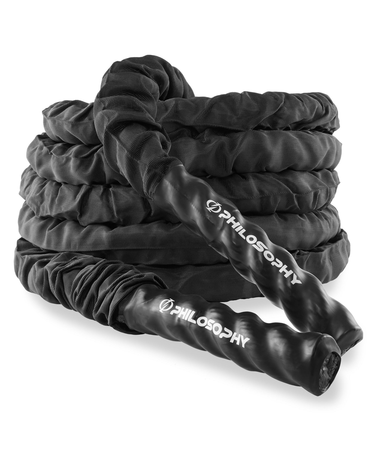 Philosophy Gym 30 Foot Exercise Battle Rope 1.5 Inch Diameter with Cover and Anchor Kit