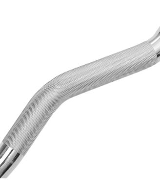 Rubber Fixed Barbell, 20 LB Pre-Loaded Weight EZ Curl Bar for Strength Training & Weightlifting