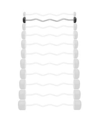 Rubber Fixed Barbell, 20 LB Pre-Loaded Weight EZ Curl Bar for Strength Training & Weightlifting