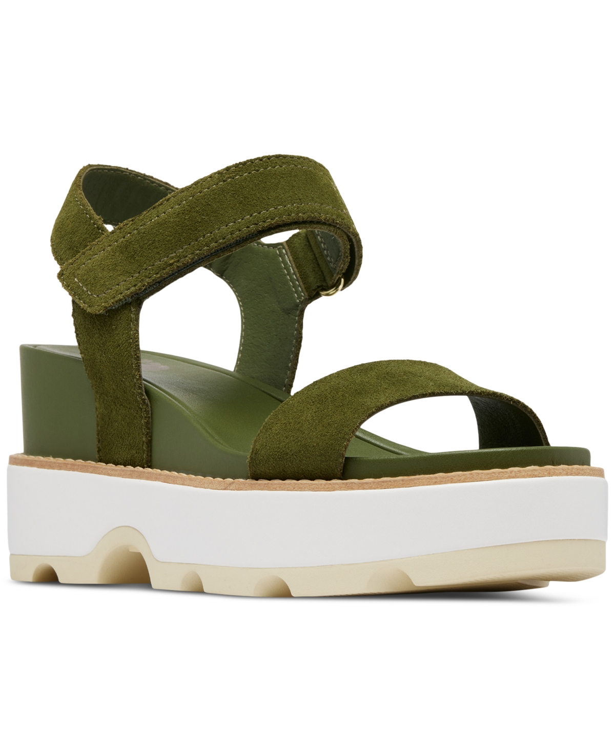 Women's Joanie Iv Y-Strap Wedge Sandals - Utility Green, Honey White