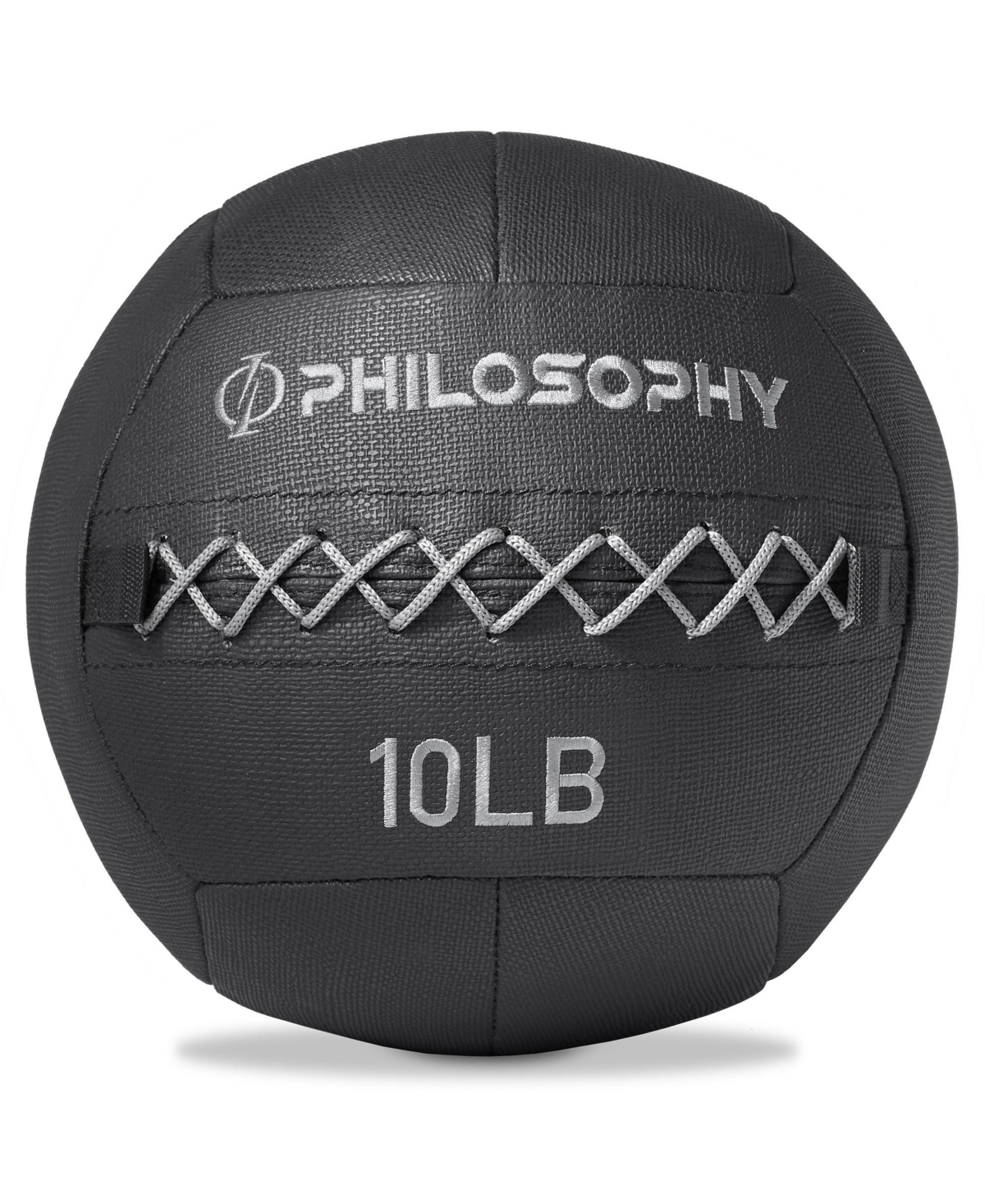 Wall Ball, 10 Lb - Soft Shell Weighted Medicine Ball with Non-Slip Grip - Black