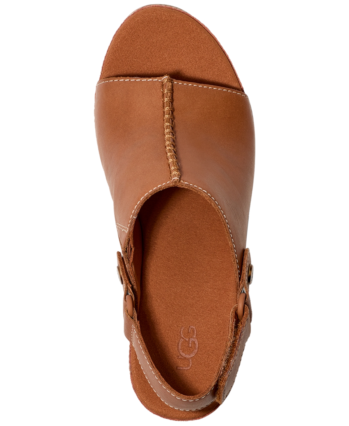 Shop Ugg Women's Abbot Slingback Raffia-wedge Sandals In Cognac