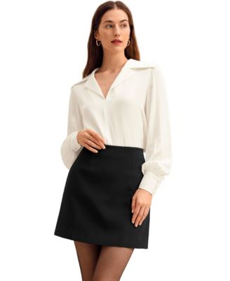 Women's The Cervina V Neck Silk Blouse