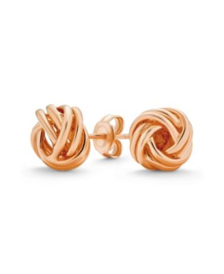 Traditional Drop Ball Earrings Woven Rope Knot 14k Gold Plated Sterling Silver