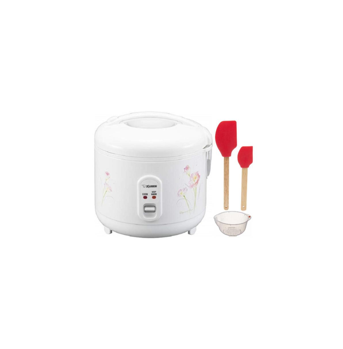 Ns-RPC10 Rice Cooker and Warmer (1.0-Liter, Tulip) Bundle - White