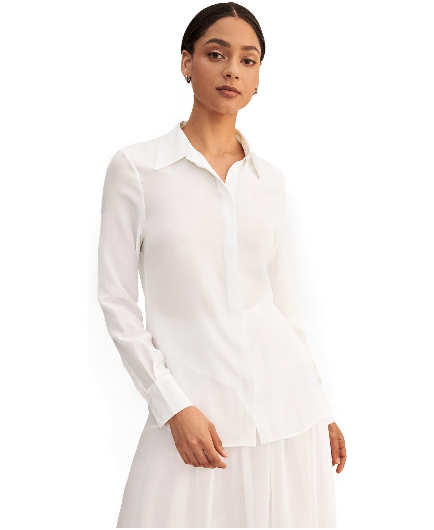 Women's Wrinkle Free Basic Silk Shirt