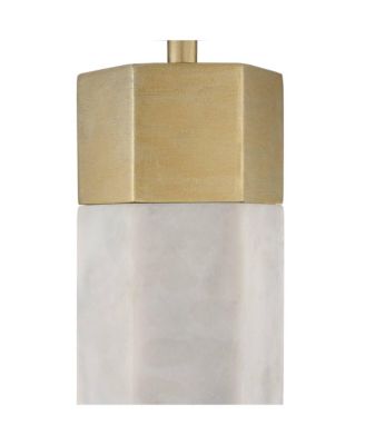 Leala Modern Accent Table Lamp 21" High Faux Marble Gold Metal Black Drum Shade for Bedroom Living Room Bedside Nightstand Office