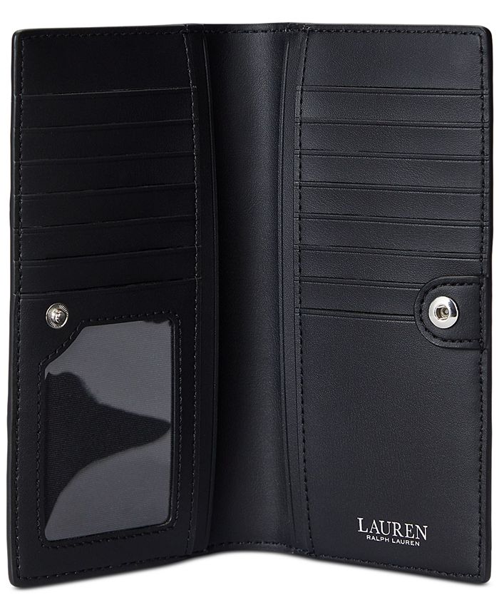 Lauren Ralph Lauren Crosshatch Leather Slim Wallet - Macy's