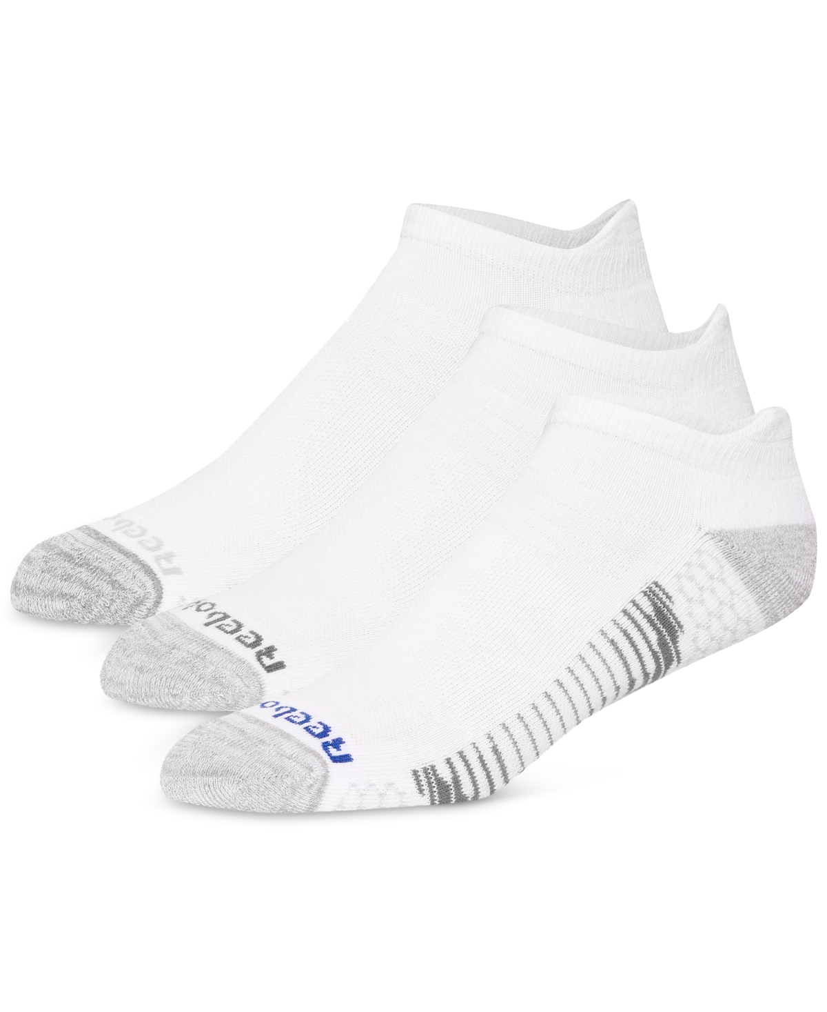 Men's Targeted Cushion Running Low Cut Socks, Pack of 3 - White