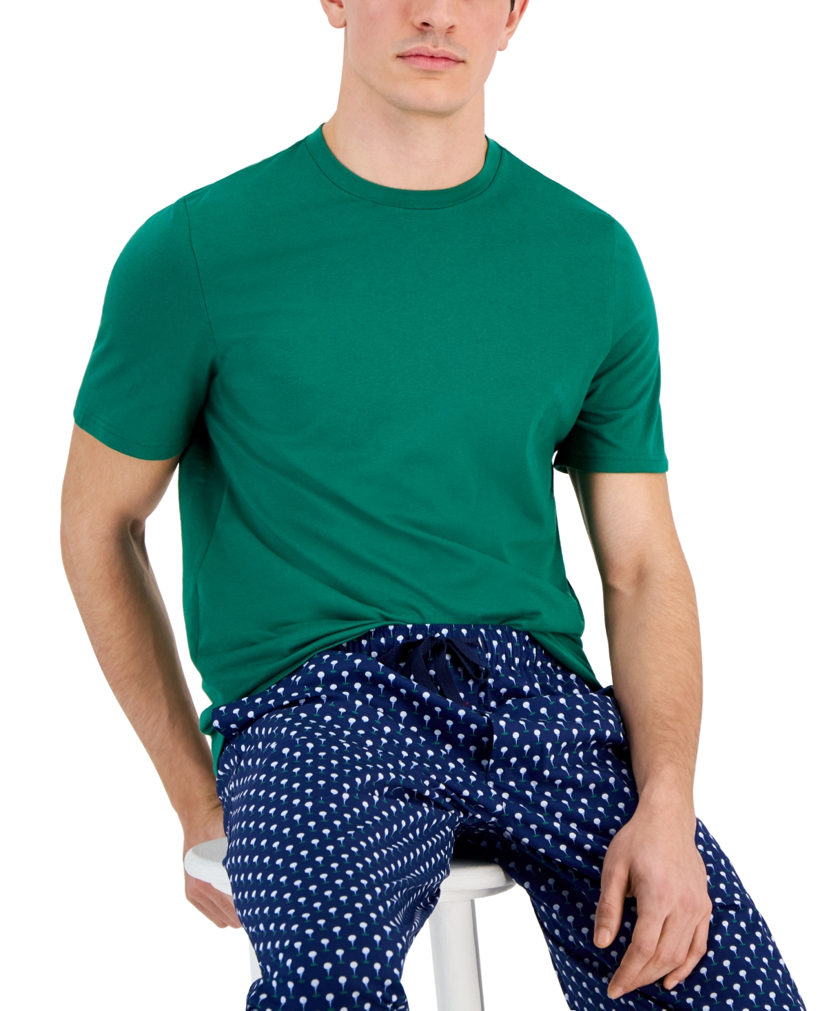 Shop Club Room Men's 2-pc. Solid T-shirt & Golf Ball-print Pajama Pants Set, Created For Macy's In Fday Set
