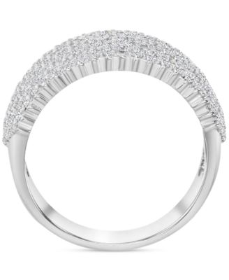 Black Cubic Zirconia Pav&eacute; Wide Seven Row Statement Ring (Also in White Cubic Zirconia)