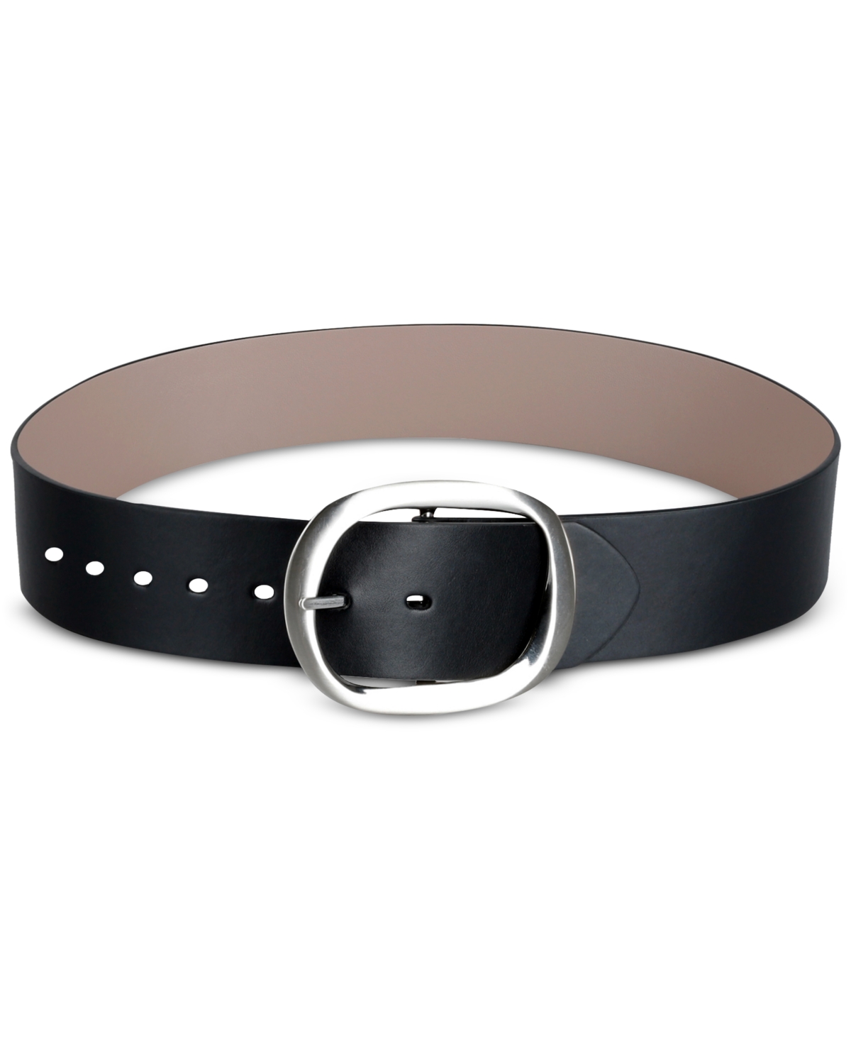 Calvin Klein Women's Reversible Oversized Statement Buckle Belt -taupe