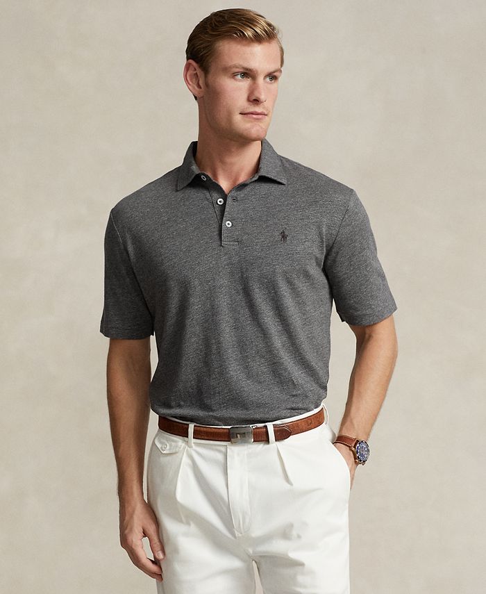 Polo Ralph Lauren Men's Classic-Fit Cotton-Linen Mesh Polo Shirt - Macy's